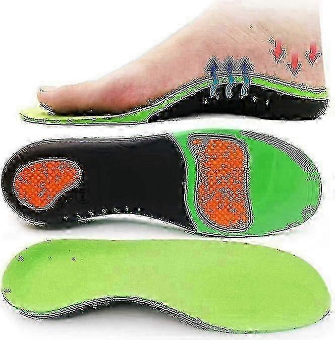 Plantar Fasciitis Insoles - Full Length Orthotic Inserts for Heel Pain Relief and Arch Support_green  A-G