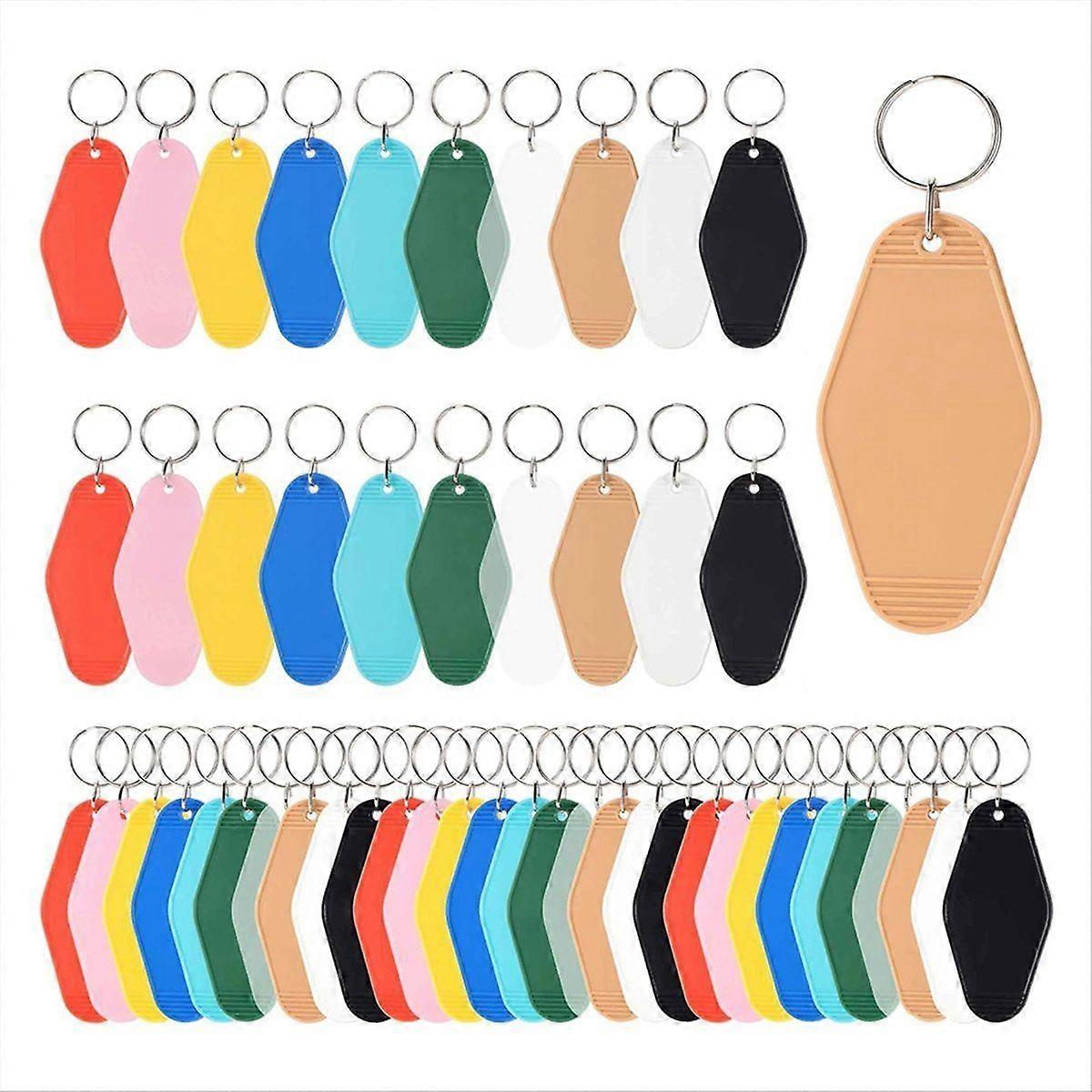 50pcs Blank Motel Keychain Bulk with Key Rings C