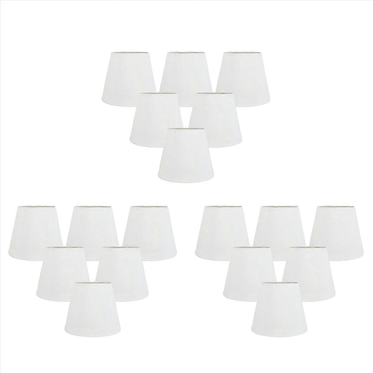 Set of 6 White Fabric Cloth Clip on Chandelier Lamp Shades