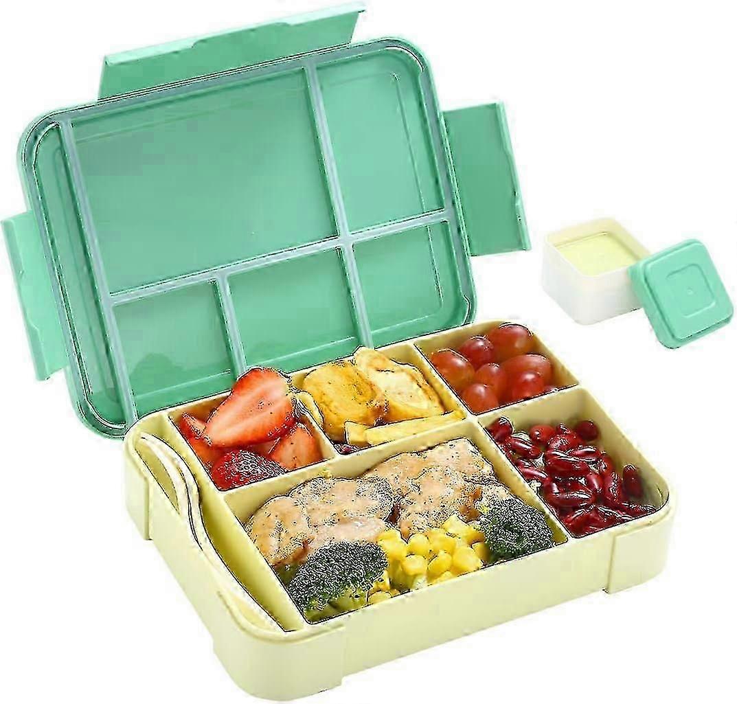 Green Bento Lunch Box with Spoon and Fork