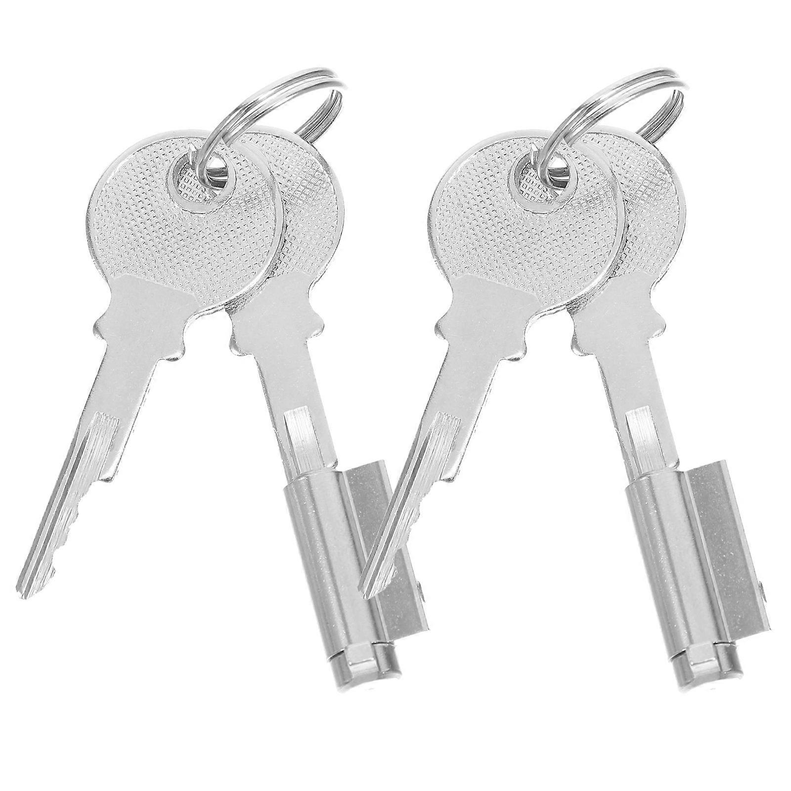 2 Sets Fridge Freezer Lock: 22mm Cabinet Glass Door Lock - Security Keyed Device - Cylinder Replacement for Freezer Refrigerator