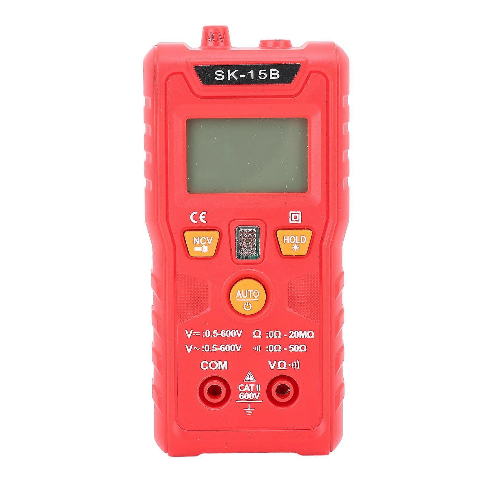 Digital Multimeter Tester Automotive Car Intelligent Multi Tester Mini Pocket Type Burn Prevention Multi Functional Red
