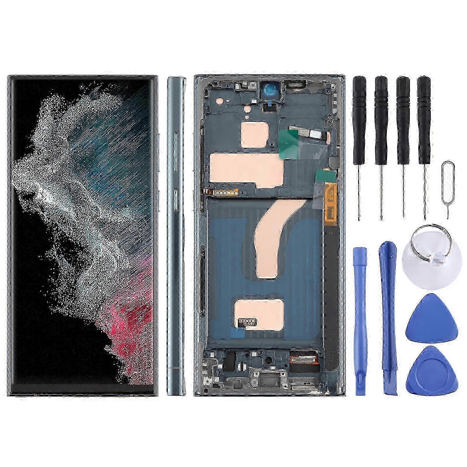 For Samsung Galaxy S22 Ultra SM-S908B 6.72 inch TFT LCD Screen Digitizer Full Assembly with Frame, Not Supporting Fingerprint Identification