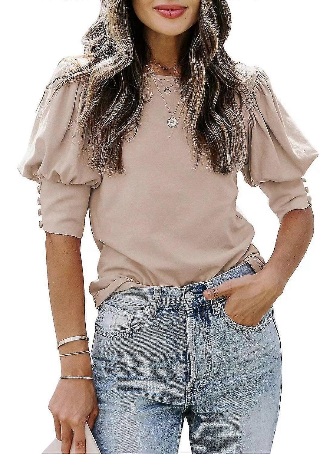 Pullover short sleeve round neck regular women's