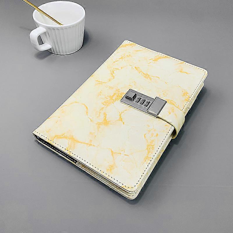 Creative Password Journal with Lock, PU Leather Diary with Combination Lock Password Notebook Locking Journal Diary