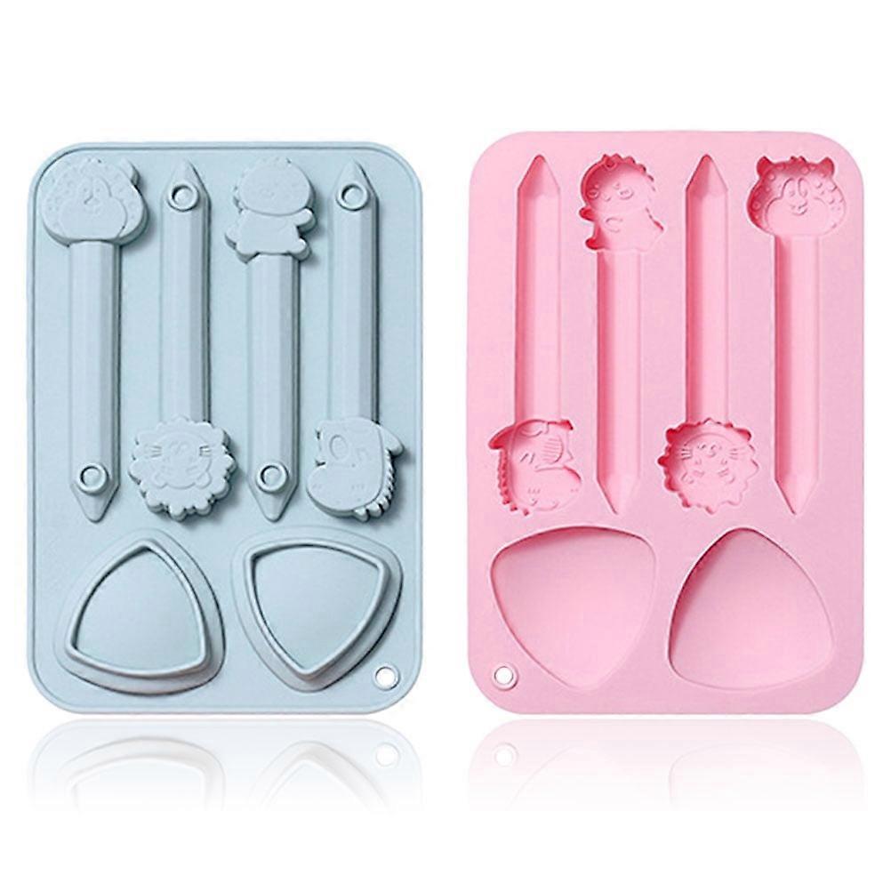 2 Pcs Silicone Molds Bakeware Cake Pan for Baking Novelty Cookie Candy Pen Shape