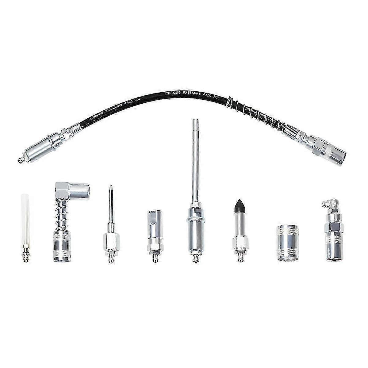 Quick connect grease fittings kit - 9-piece tool coupler set