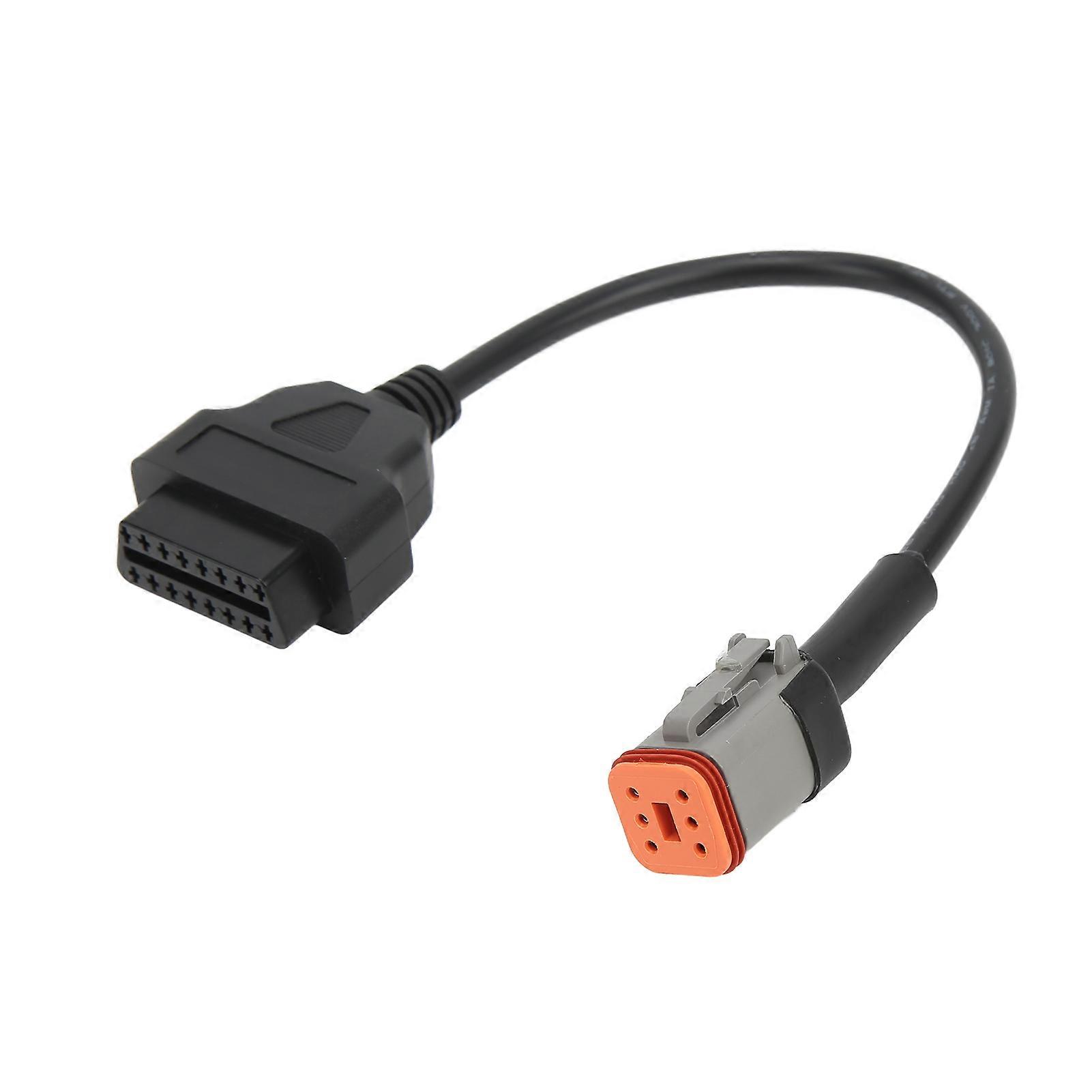 Motorcycle OBD2 6 Pin Diagnostic Adapter Convenient Cable Fuel Efficient for Safe Riding