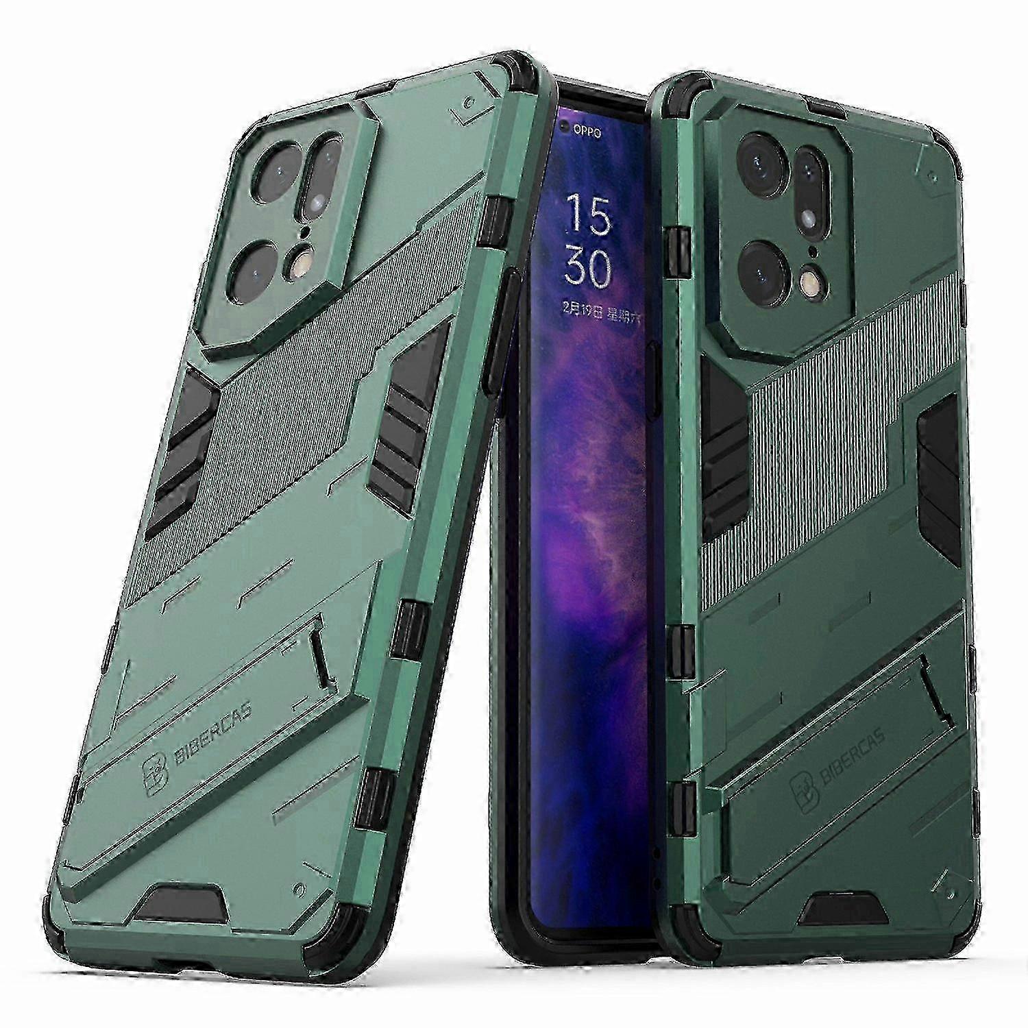 For Oppo Find X5 Pro Shockproof Kickstand Function Hard PC+Soft TPU Cell Phone Case Cover