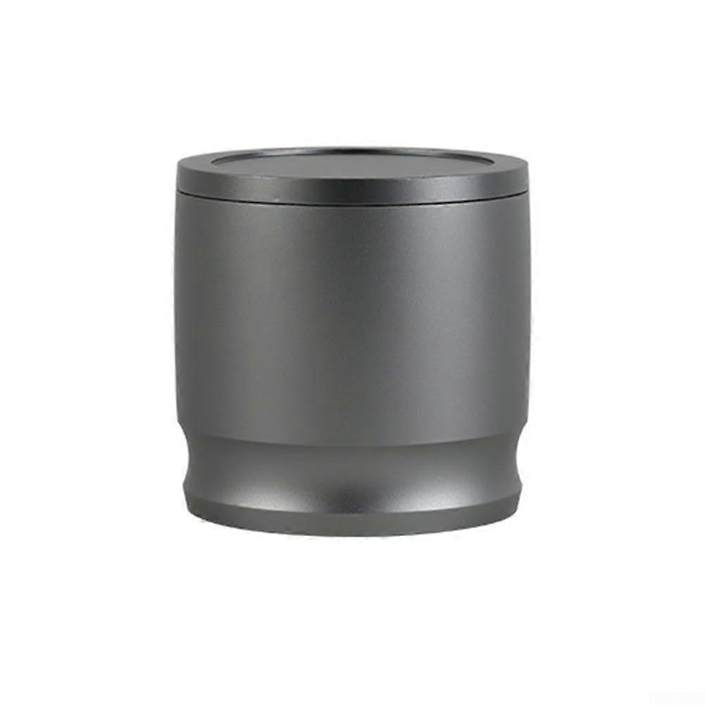 Essential 58MM Coffee Grounds Collector With Lid, Grinder Compatible, Gray, Keeps Grounds Under Control