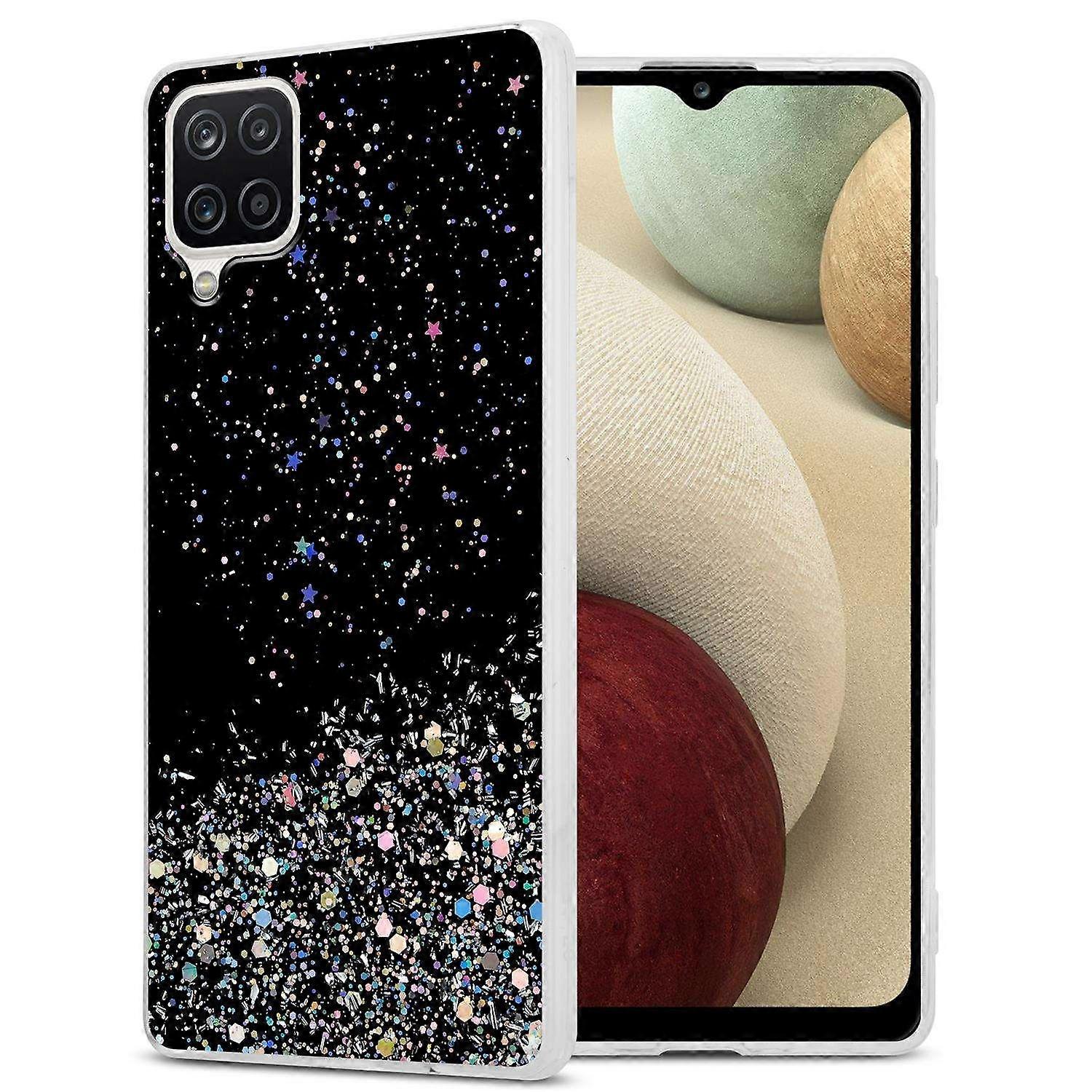 Samsung Galaxy A12 / M12 Προστατευτική Θήκη TPU - Διαφανής με Glitter
