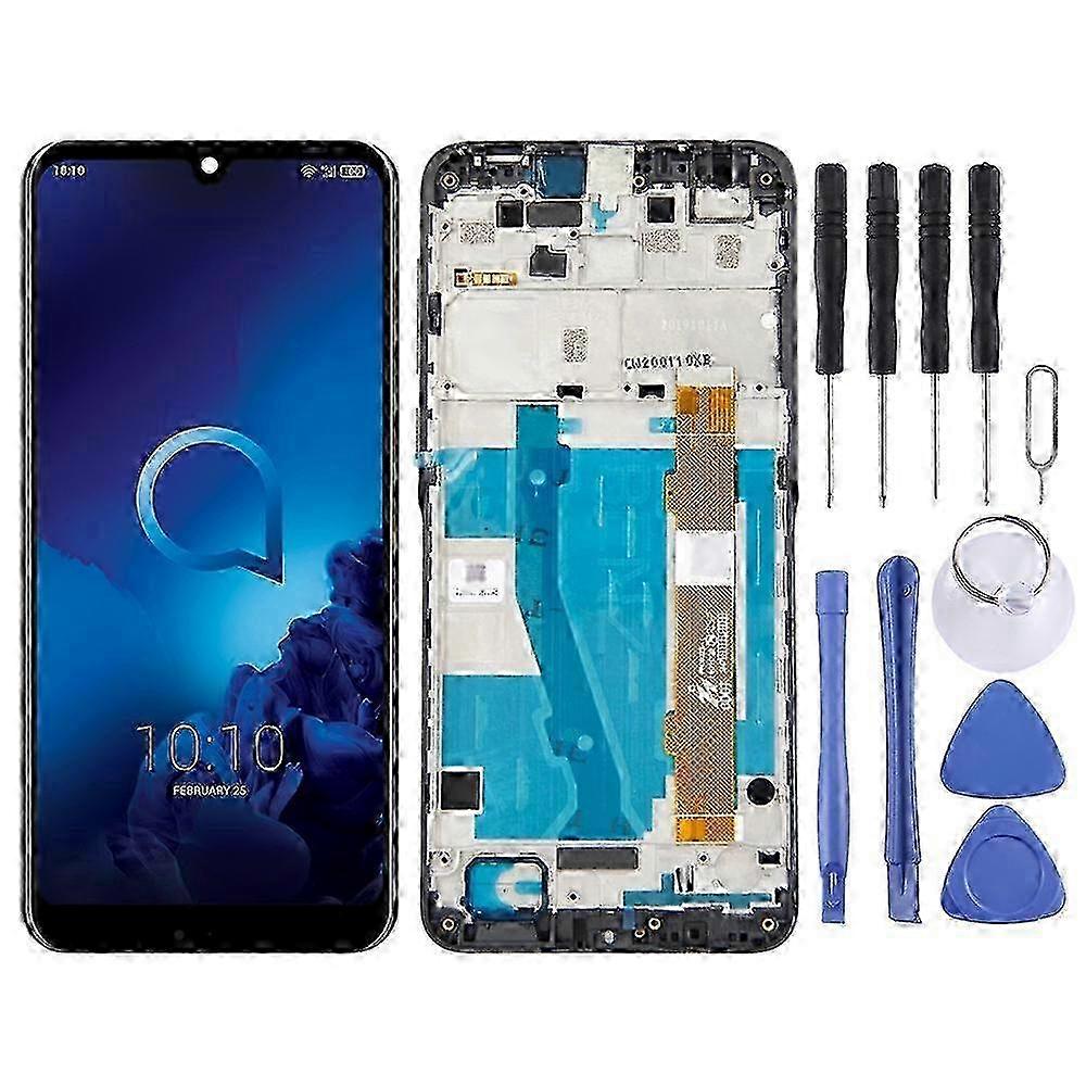 LCD Screen and Digitizer Full Assembly with Frame for Alcatel 3 / 3L 2019 OT-5053 5053K(Black)