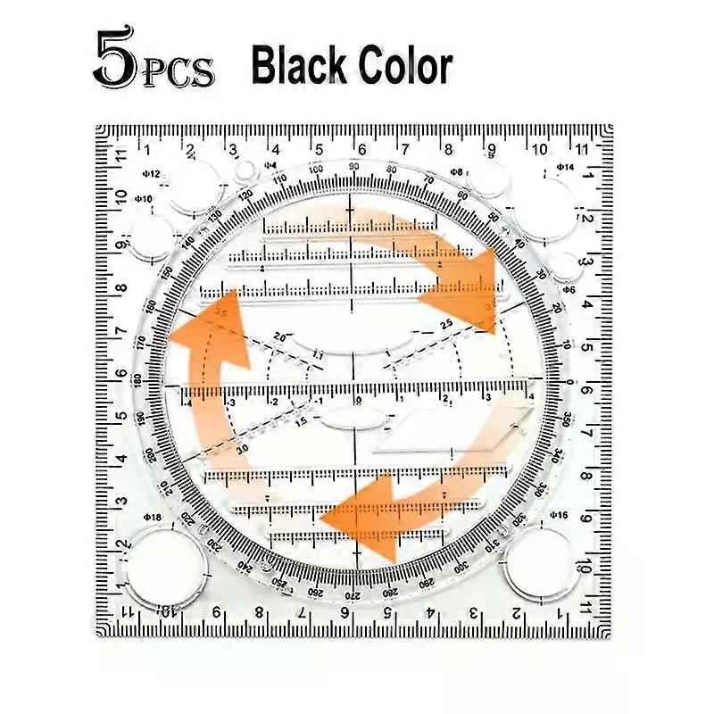Multifunction Rotatable Ruler Drawing Template Art Design Architect Stereo Geometry Circle Drafting Measuring Scale Kawaii ruler