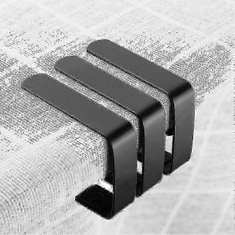 4pcs Tablecloth Clips, Non-slip Triangular Stainless Steel Tablecloth Clip (black)