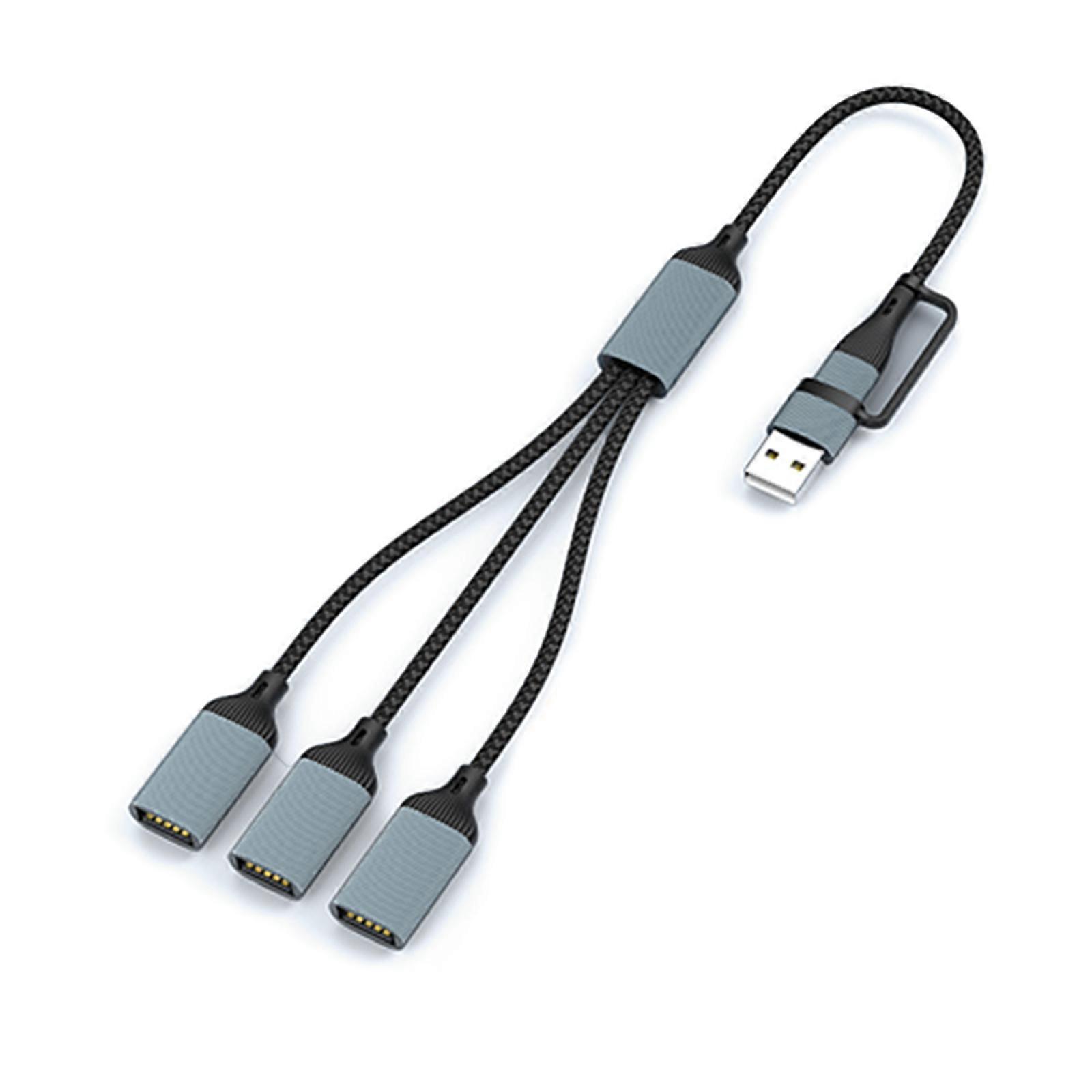 USB Type C Male to USB 2.0 Female Type C to 3 USB 2.0 Adapter Cable Type C OTG Cable Replacement Part for Laptop Computer Multicolor