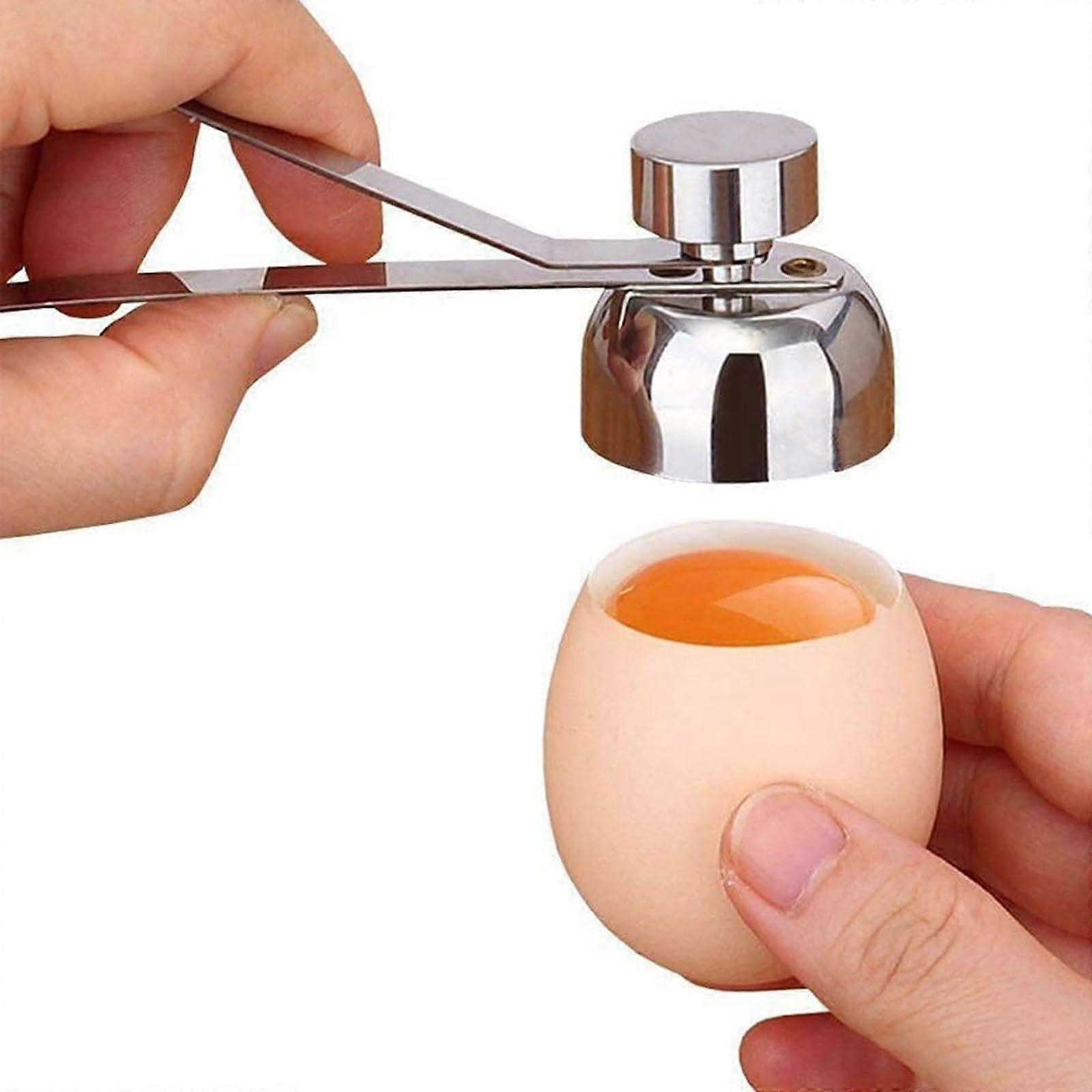Egg Cracker Tool Stainless Steel Eggshell Cutter and Separator for Raw Soft or Hard Boiled Eggs