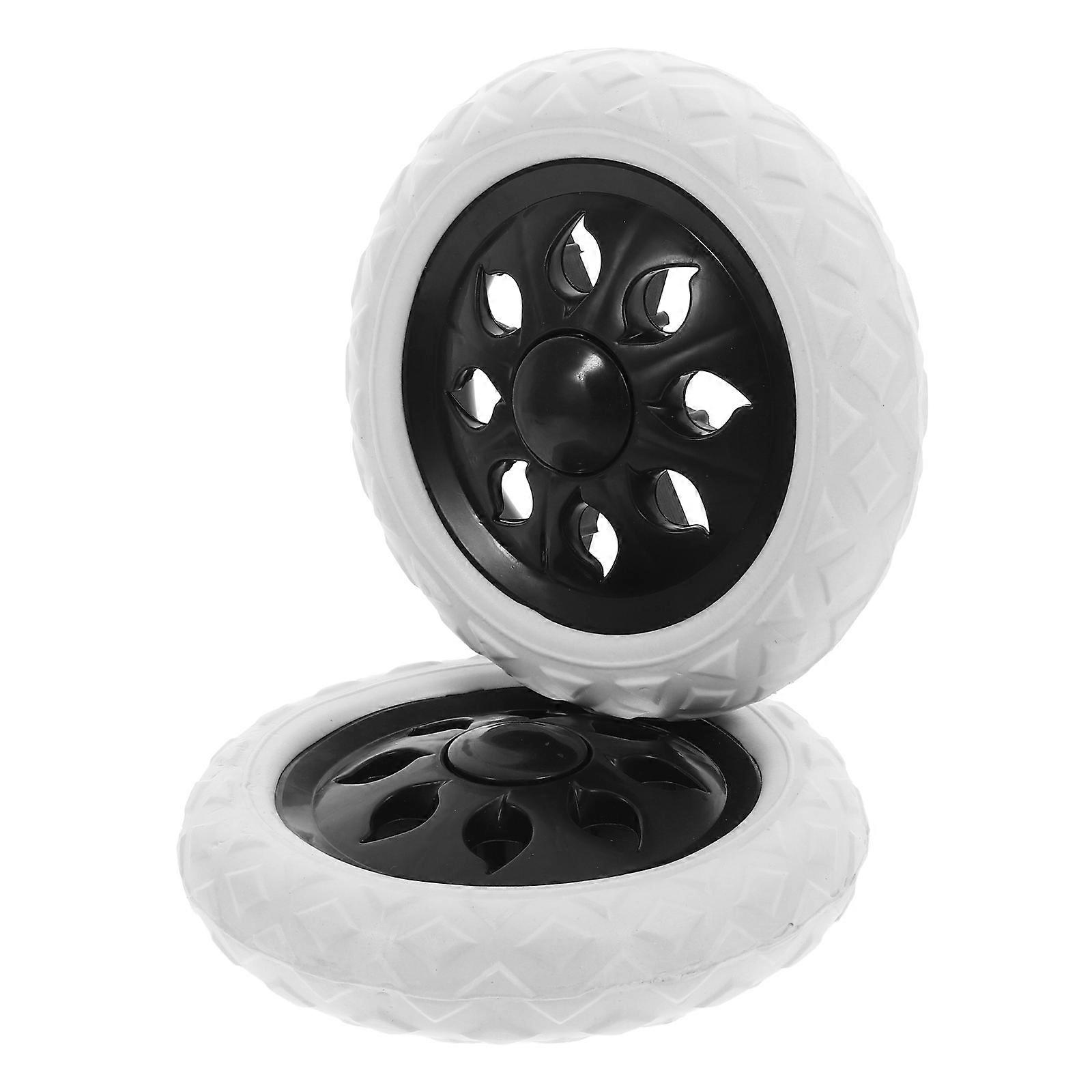 Foldable Utility Cart Replacement Wheels 2Pcs For Grocery Trolley Wheel Shopping Convenience Assorted Color Round Design