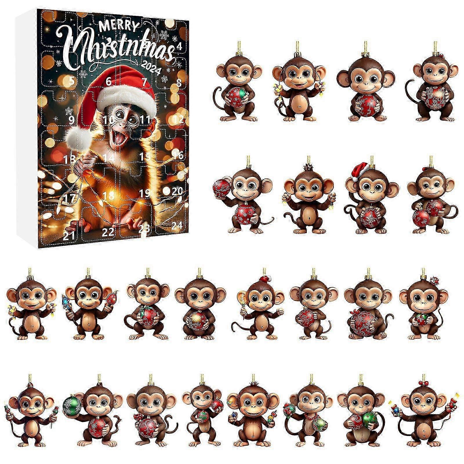 Acrylic Christmas tree advent calendar with 24 days decorations