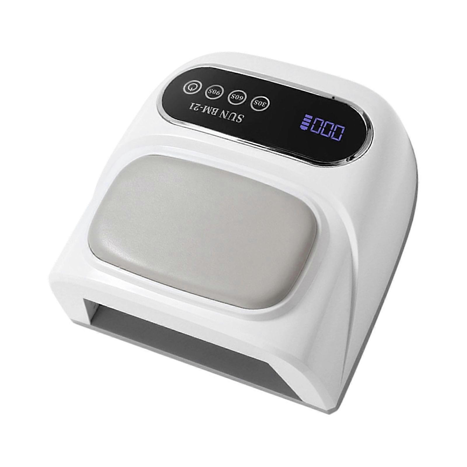 Powerful Rechargeable Nail Curing Light Portable Design With Comfort Hand Pillow LED Lamp For Home Salon Use  White