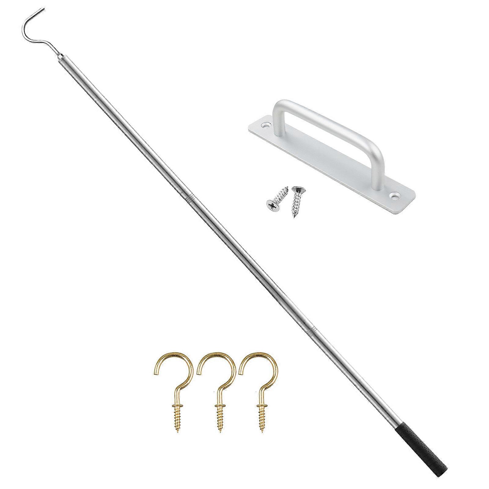 Comprehensive Attic Access Solution with Extendable Poles and Hook Head Space Saving Attic Ladder Pull Down Hook Set Multicolor