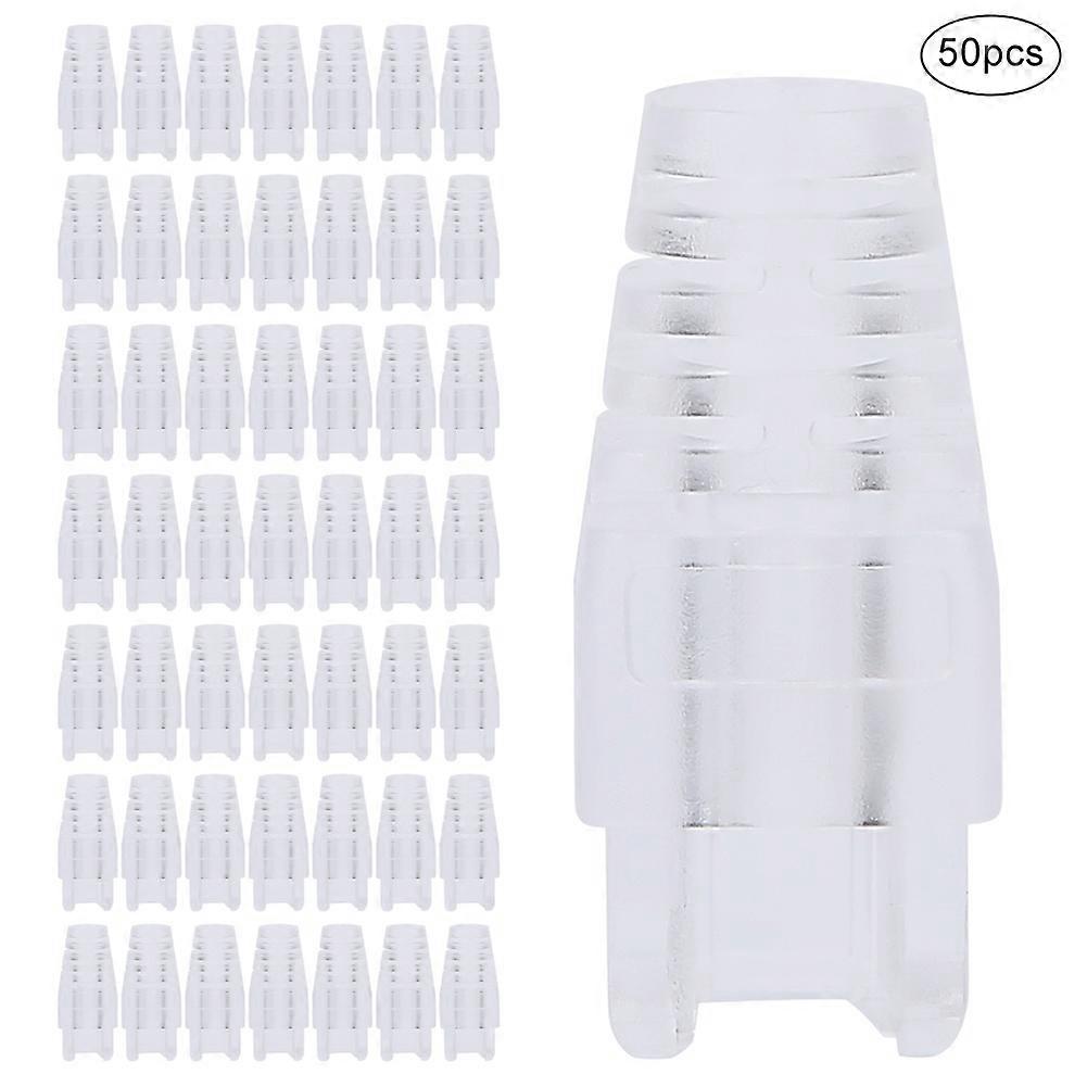 50PCS  RJ45 Connector Cover Computer Durable Network Cable Plug Sleeve for CAT5e / CAT6