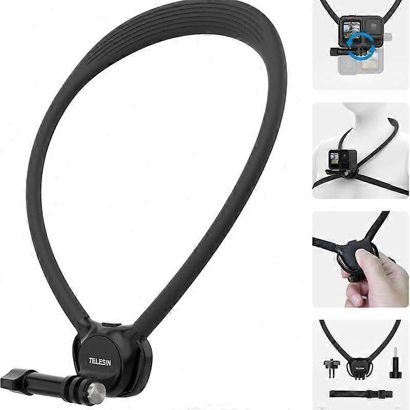 Neck Mount SE 2.0 with Air Cushion, Adjustable Chest Strap and Neck Mount for Hands-Free POV Vlogging, for GoPro Hero 13/12/11/10/9, insta 3
