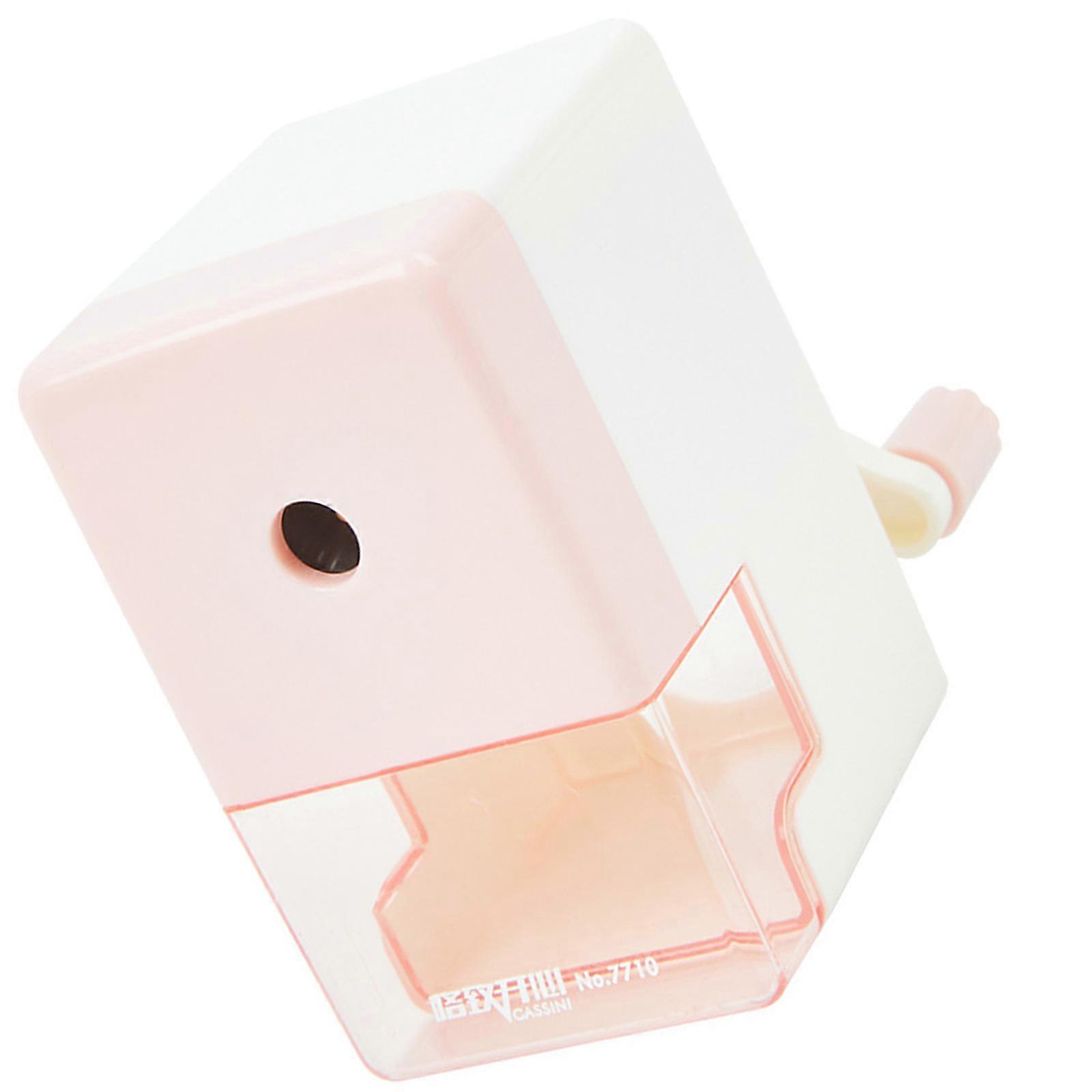 Office Sharpener Single Hole Pencil Sharpener Auto Feeding In Manual Sharpener for 6.5-8.0MM Sketch Pencil Wood Pencil  pink.