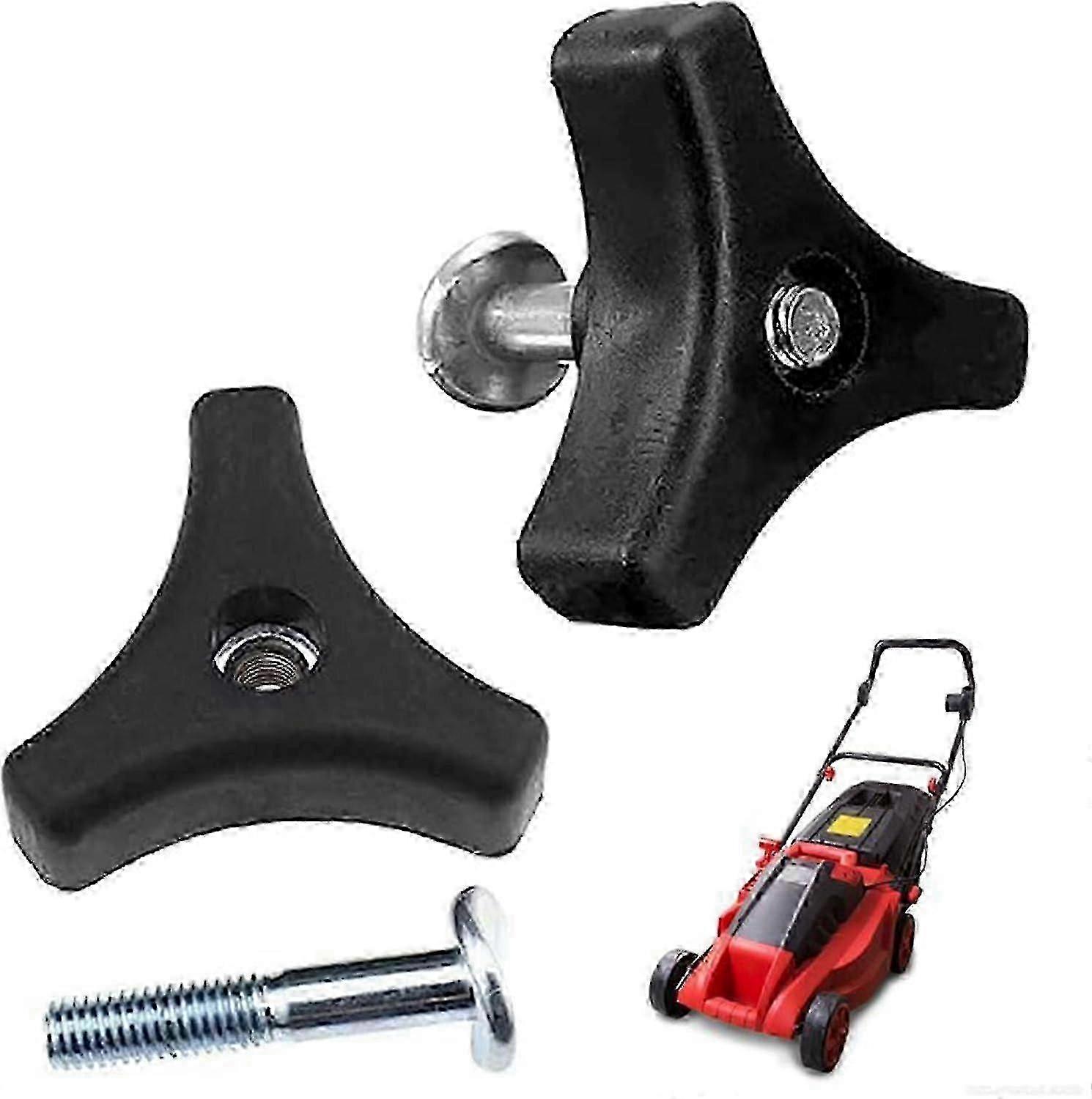 2 Pack Durable Lawn Mower Handle Screws - Triangular Bolts compatible with Professional Landscaping Tools