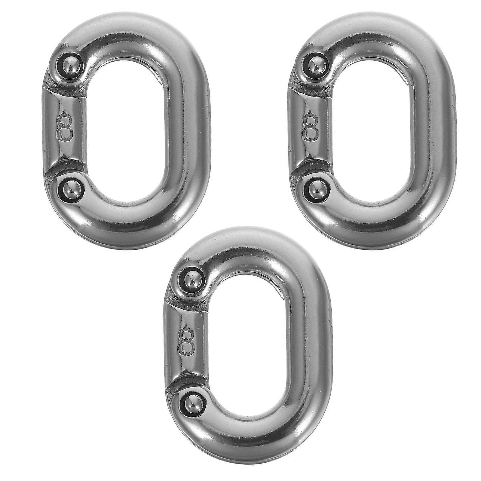 Marine Grade Chain Links For Yachts And Sailboats - 8mm Quick Link Connectors For Outdoor Tasks 3Pcs, Fast Installation Mechanism
