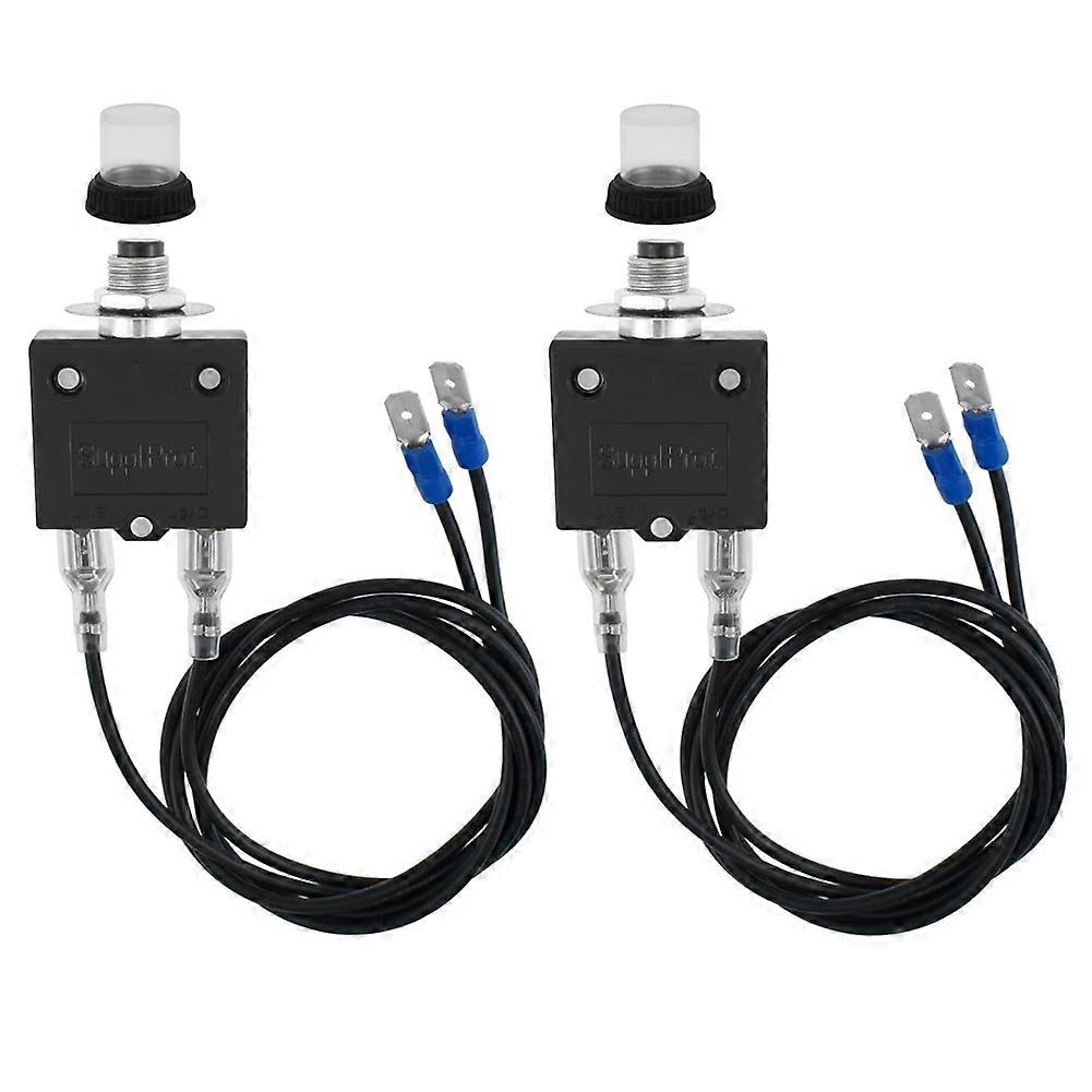 3 AMP & 5 AMP Push Button Manual Reset Circuit Breaker,Auto Trip Thermal Circuit Breaker 18AWG Wires and Waterproof Cap