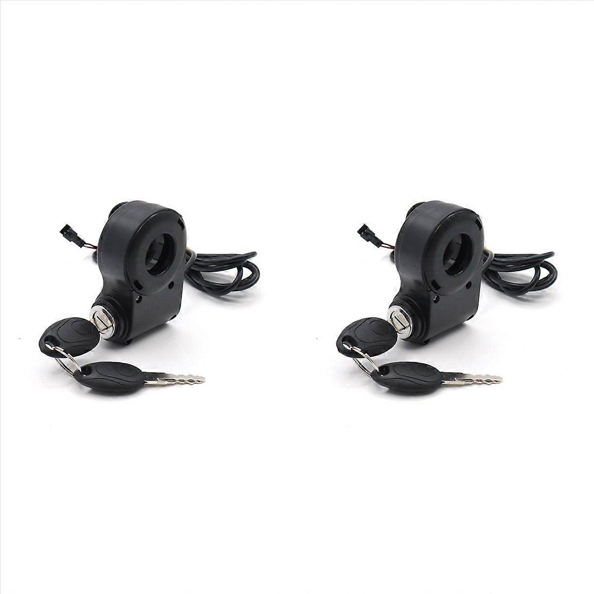 2x E-Bike Lgnition Lock Key Tommel Gassbryter Strøm For M5 / M365 Universal Elektrisk Scooter
