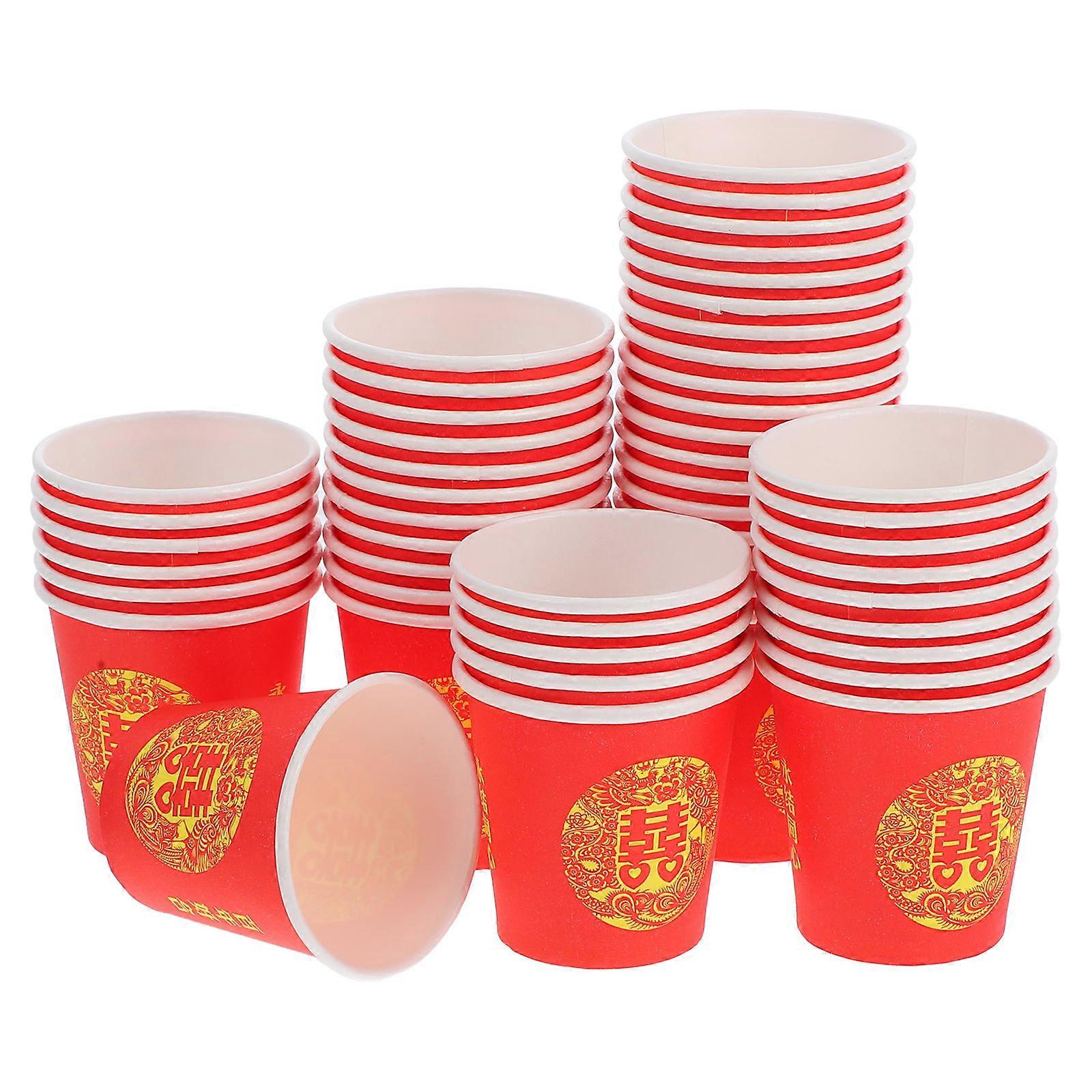 Red Paper Cups for Wedding Toasting Disposable Paper Cups
