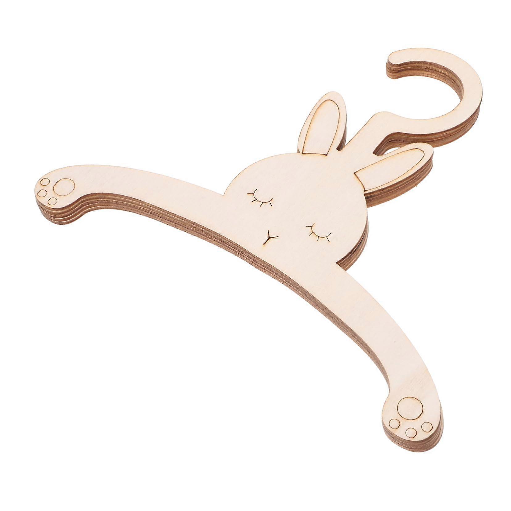 5pcs Wooden Bunny Hangers with Rabbit Ear Design for Nursery Closet Storage and DIY Projects
