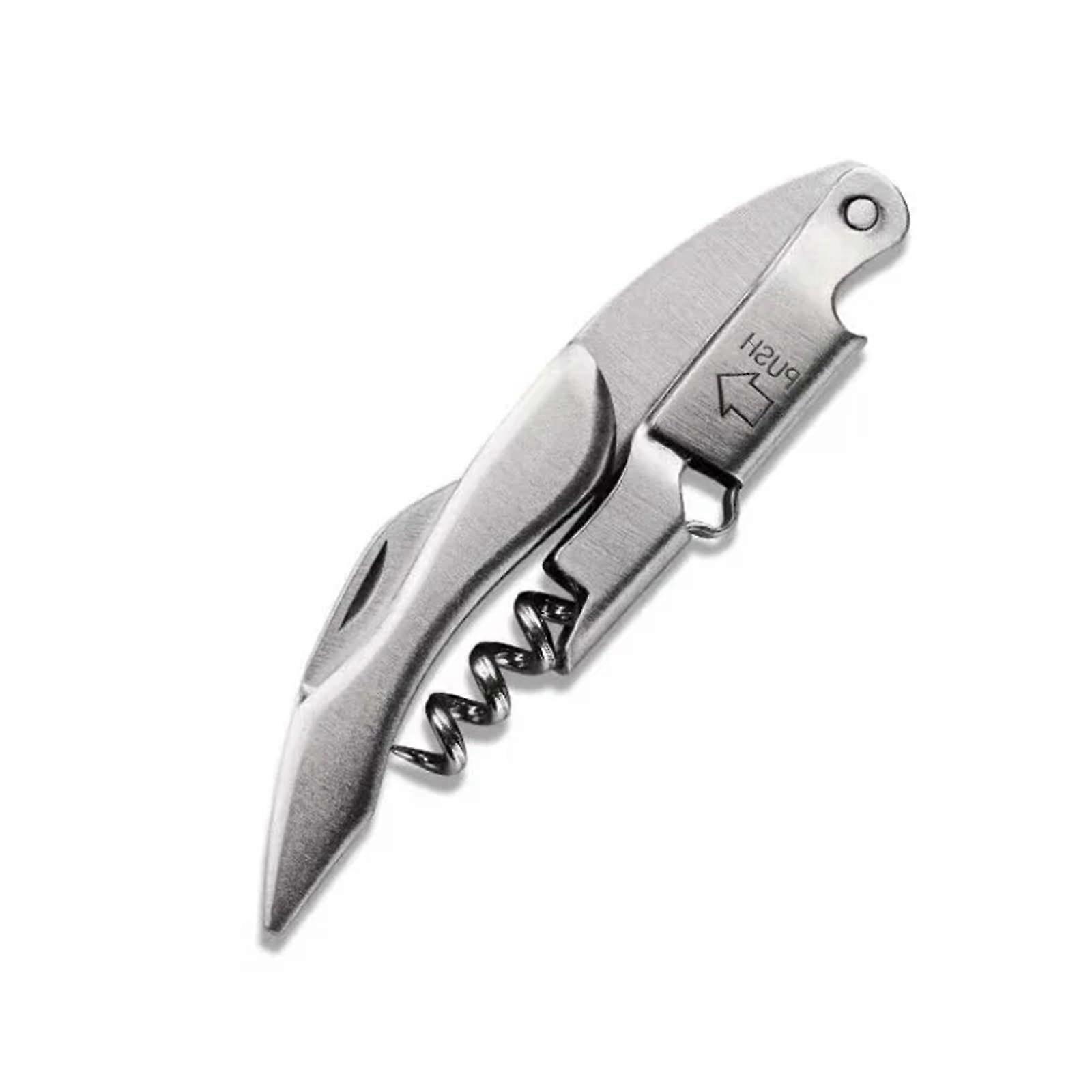 Wine Opener Corkscrew Set of 3 with Wood Handle for Bartenders, Beer Bottle Cap Opener, Style A3