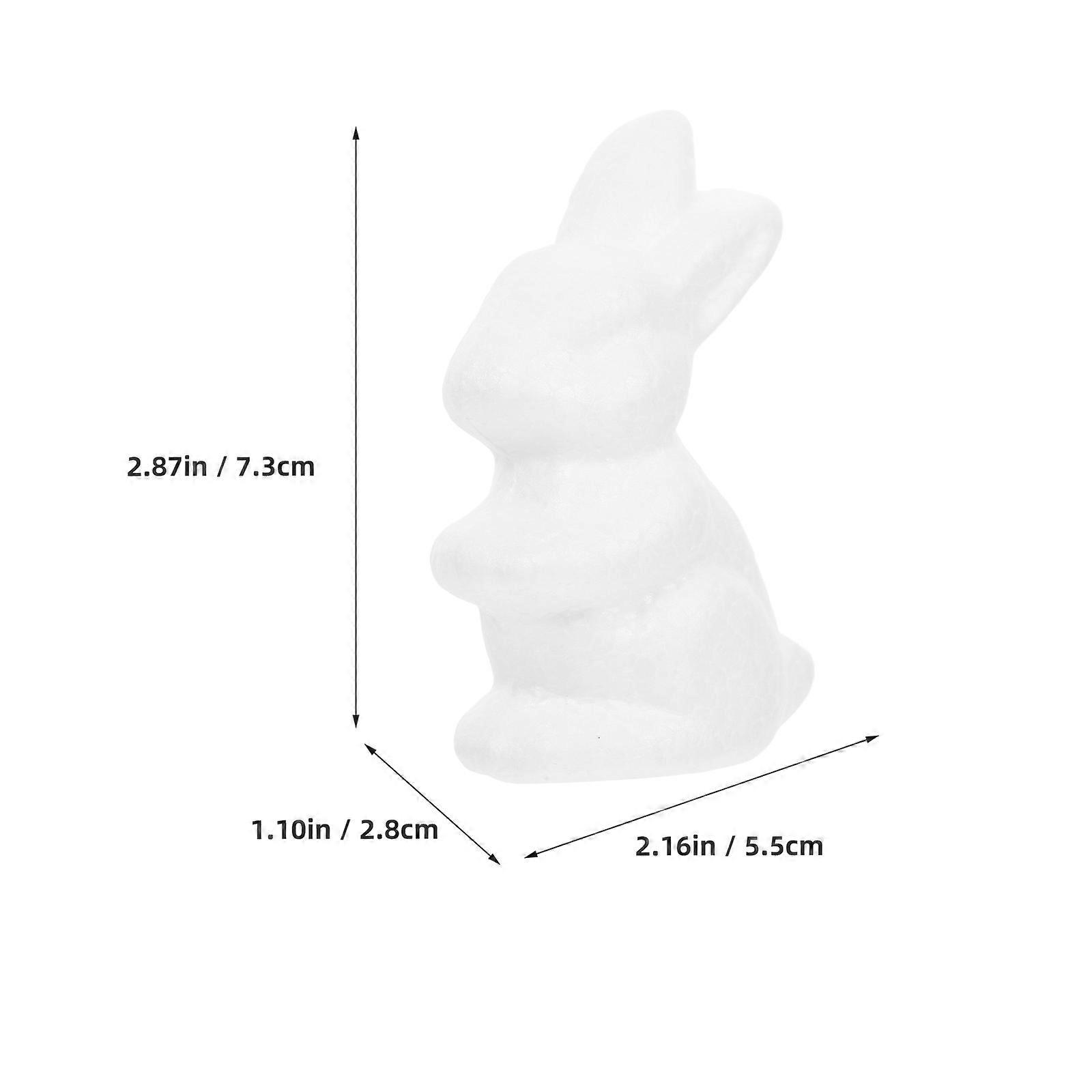 DIY Craft Decoration White Bunny Modeling Ornaments for Decorating 6Pcs Set