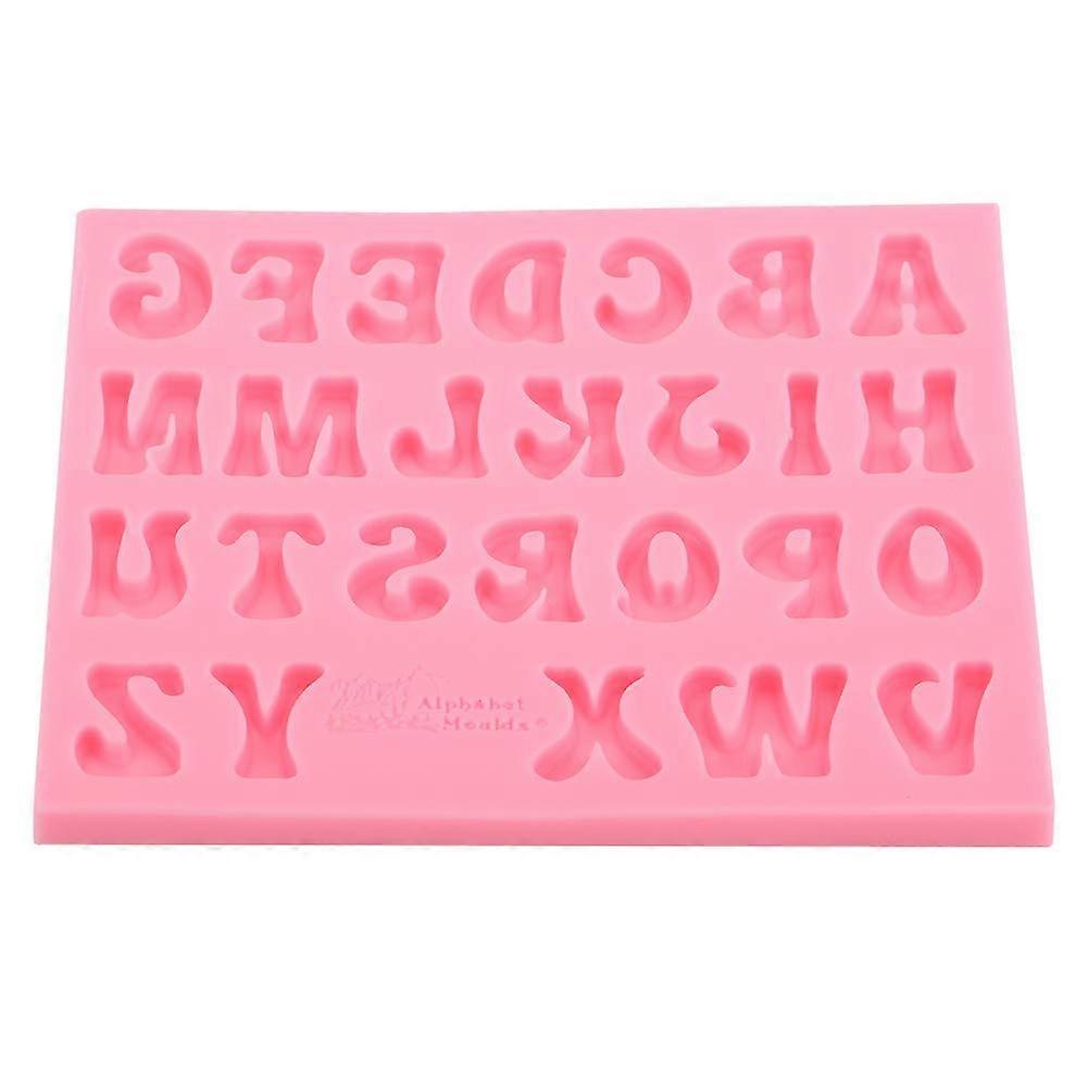 Silicone Alphabet Mold 26 Letters Pink Nonstick Easy Release for Chocolate Candy Soap Crafts