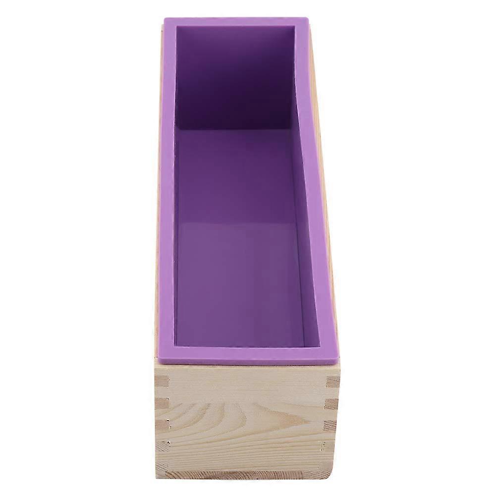 1200ML Rectangle Silicone Soap Mold with Wooden Box, HeatResistant for Baking and DIY Use