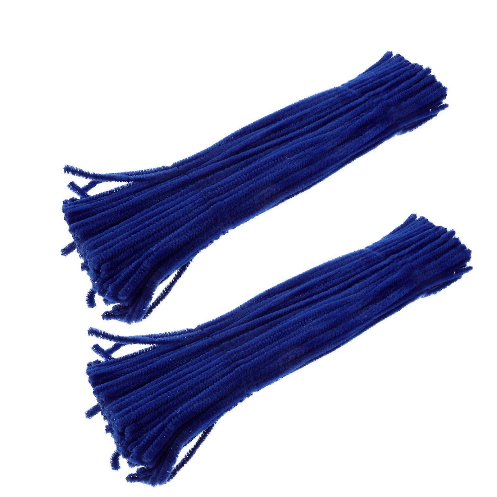 Blue Chenille Stems for Handmade Crafts with Plush Material 200Pcs Pack