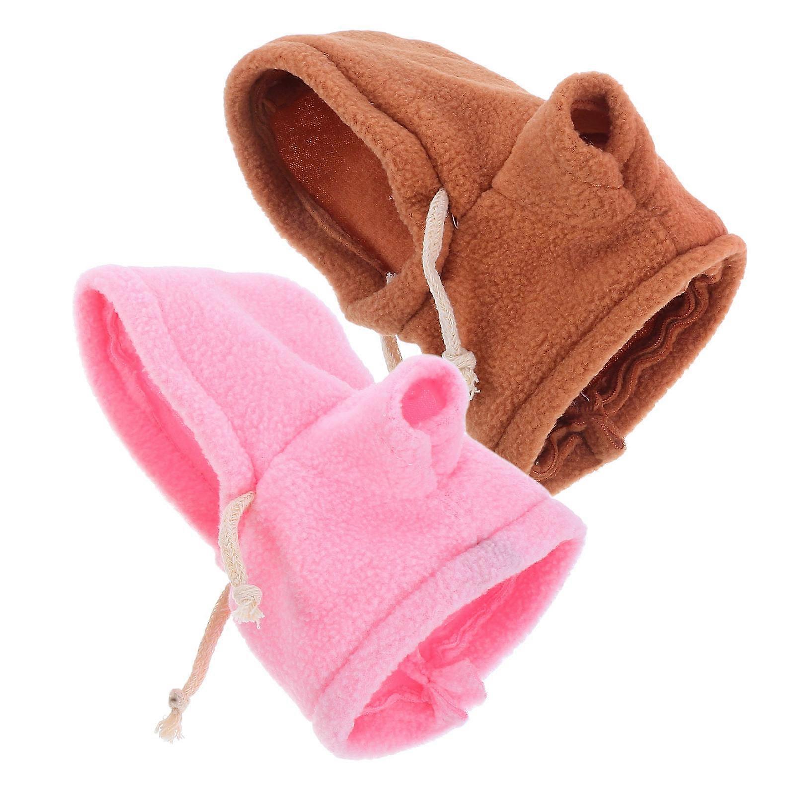 2Pcs Plush Bear Hoodie for Doll Replacement Clothing Assorted Color
