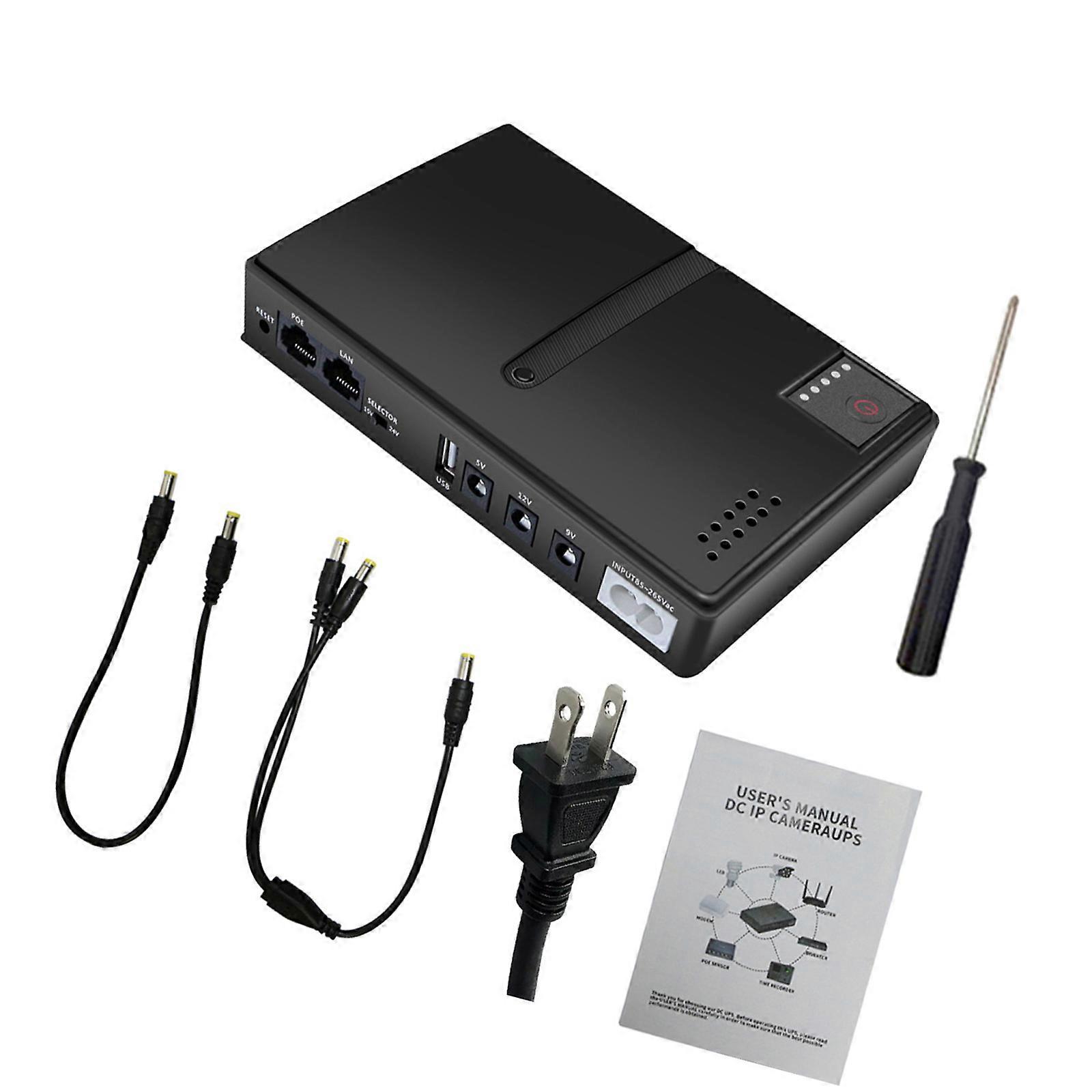 Multi Voltages Uninterruptible Power Supply 5V 9V 12V for Routers Modems and Security Cameras Replaceable Battery Design Multicolor