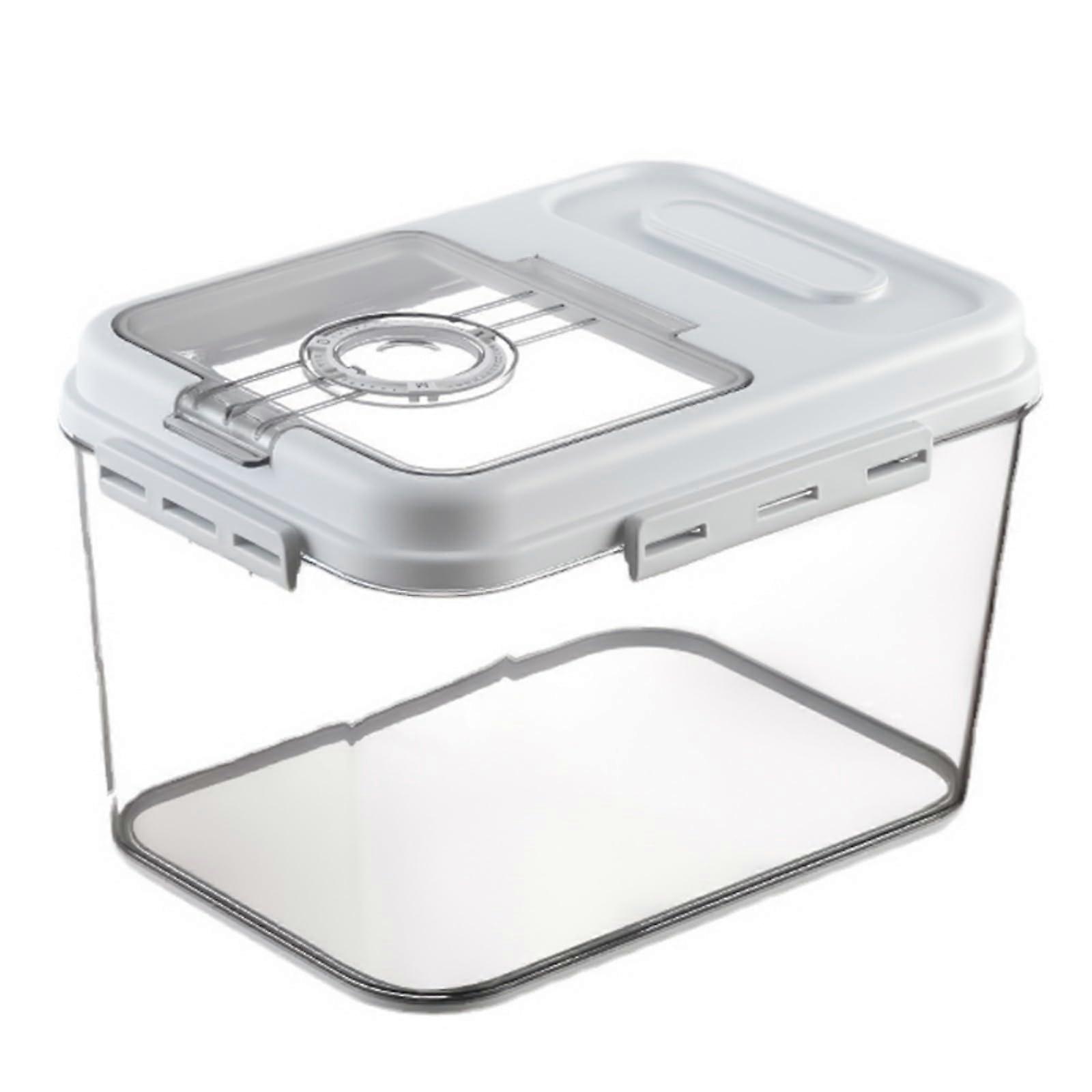 Rice Storage Container with Secure Airtight Lid, 2.5KG Large Capacity, White Kitchen Countertop