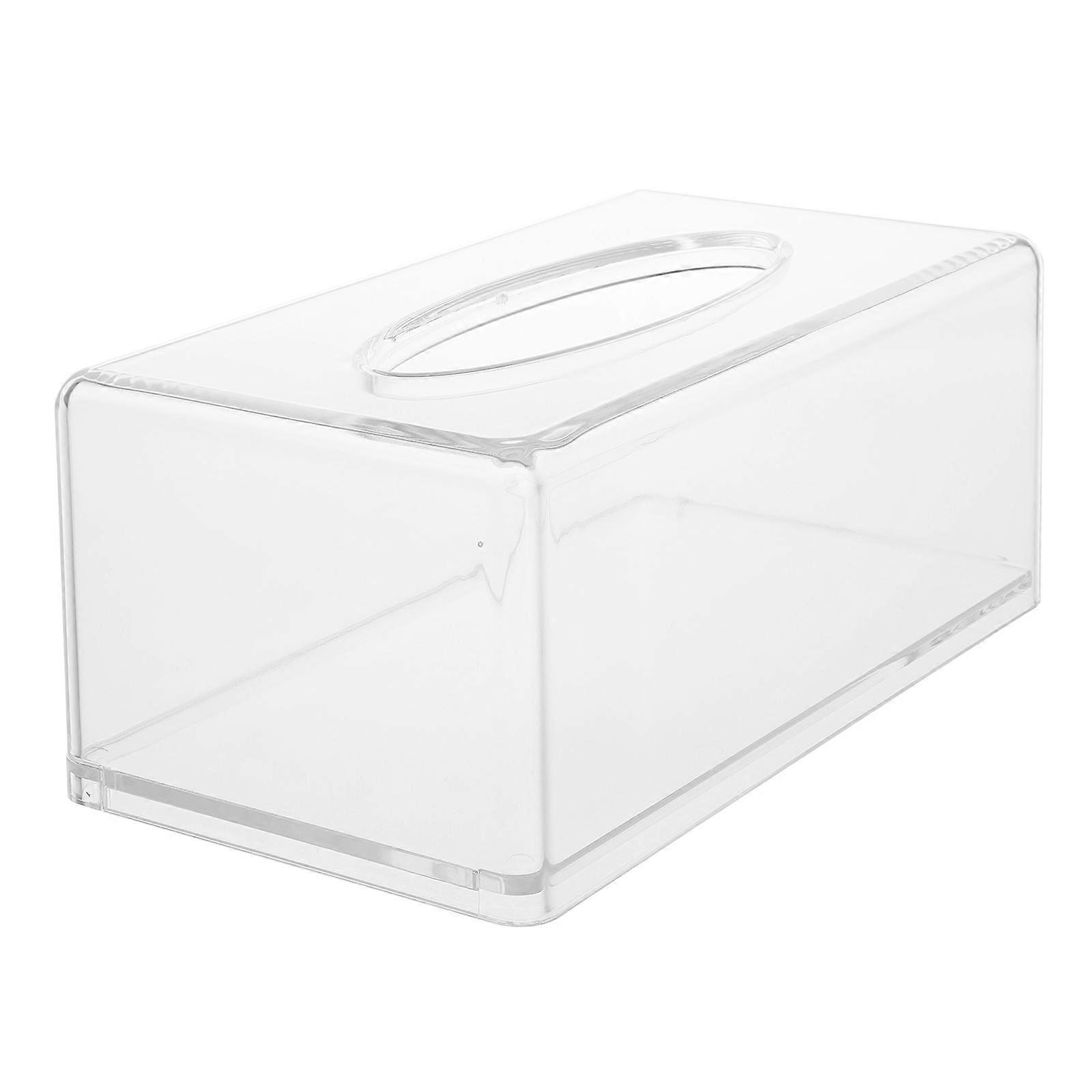 Clear Acrylic Tissue Box Holder Simple Rectangular Napkin Container Organizer for Car Home and End Table