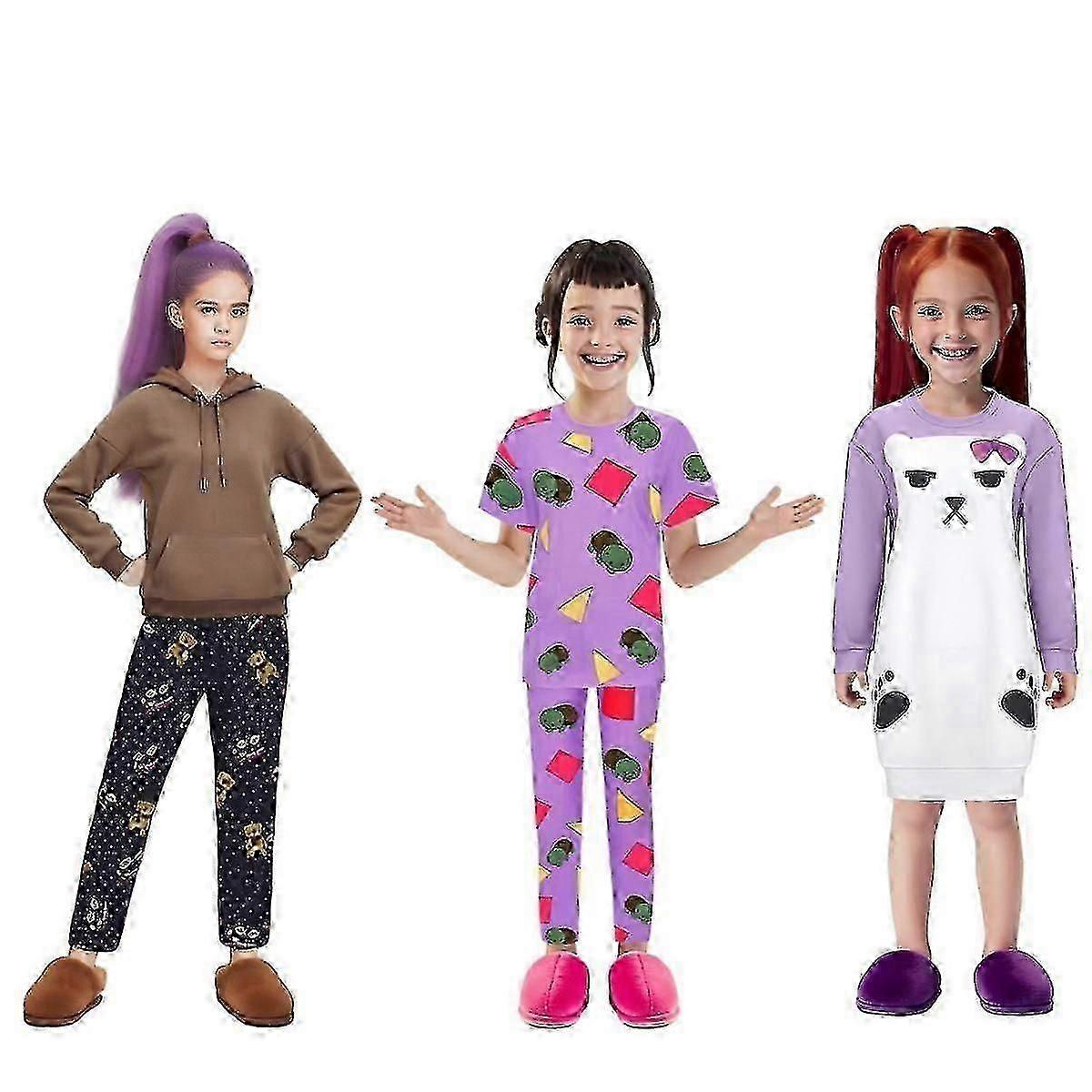 Flickor Kpop Demon Jägare Pyjamas Rumi Mira Zoey Nattkläder Toppar Byxor Set Hoodie