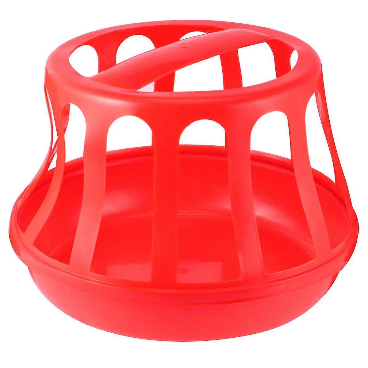 Poultry Feed Dispenser Plastic Bucket with Guardrails for Feeding