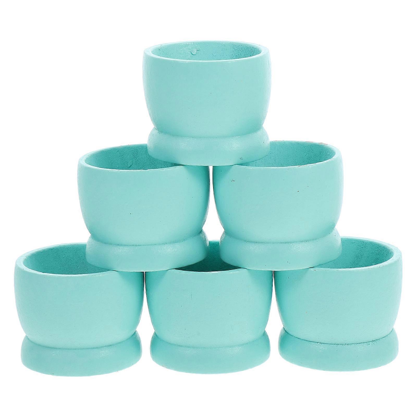Wooden Easter Egg Cups for Storage 6Pcs DIY Decorative Egg Holders