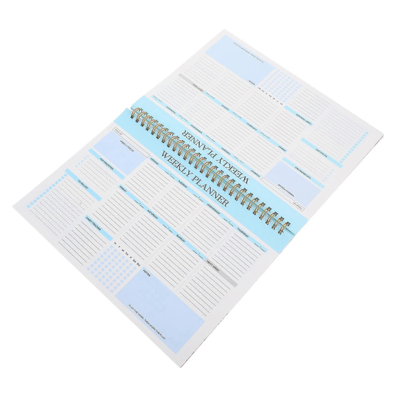 Weekly Planner Task Notebook for Home and Office Use Blue