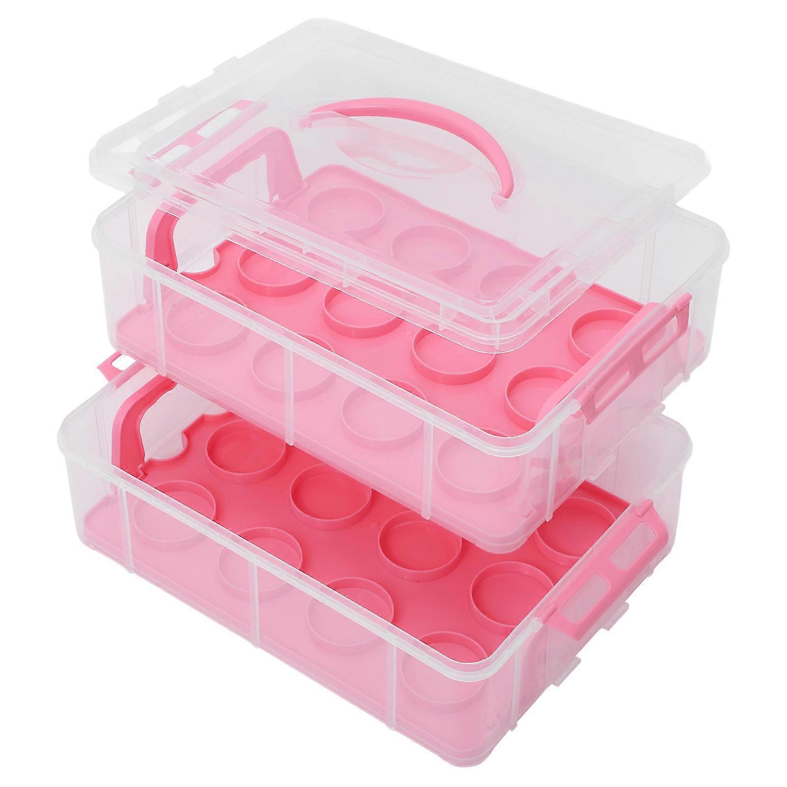 Cake Carrier Handheld Cake Case for Storage Pink Dessert Container
