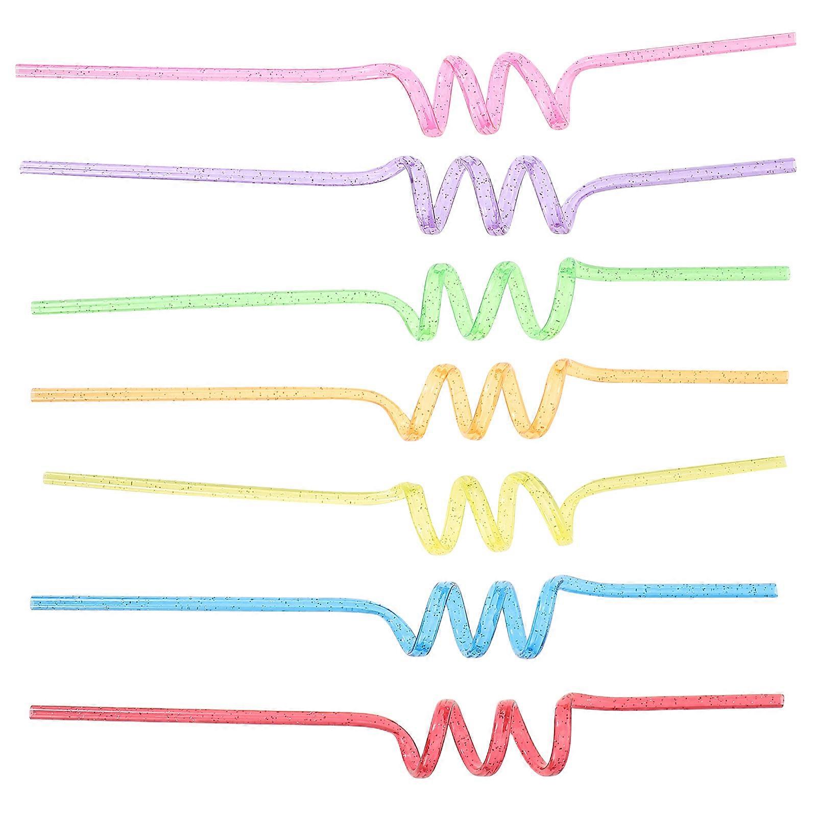 Colorful Spiral Straws for Drinking Use 24Pcs Reusable Tubes