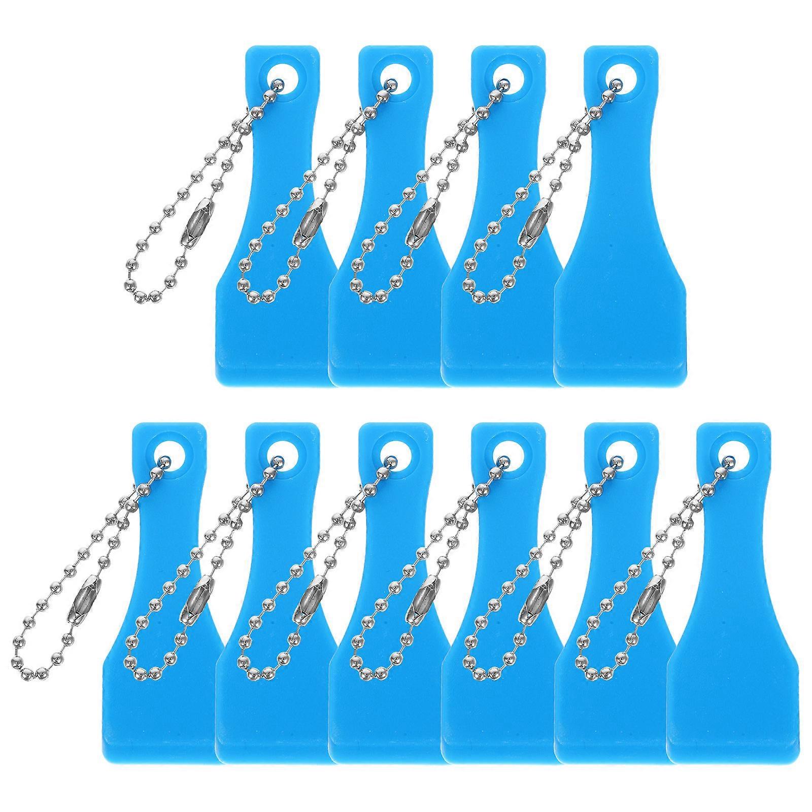 10pcs Ticket Scratcher Keychains Plastic Scratch Off Tools Label Remover Thumb Scratcher for Tickets Blue
