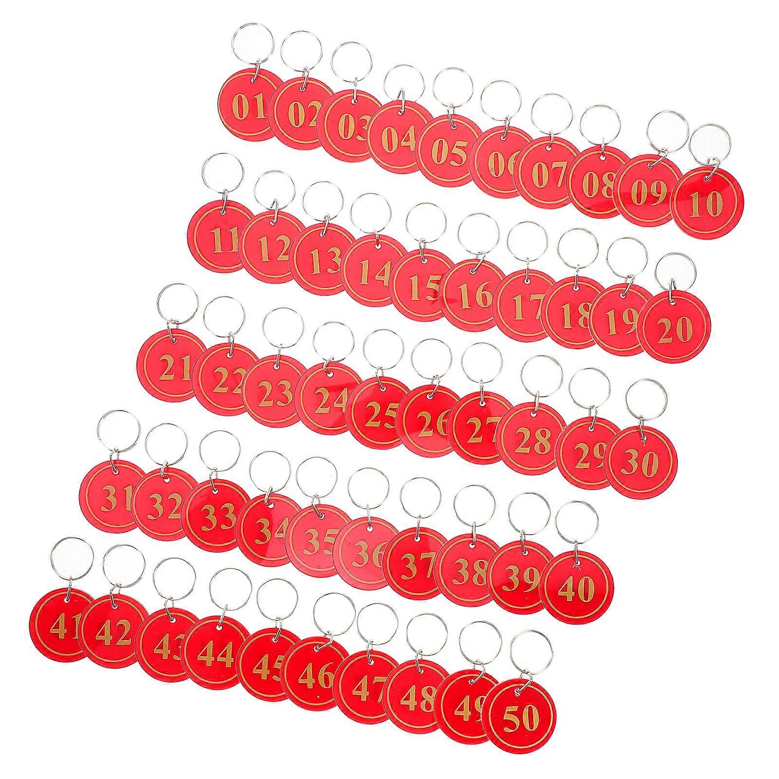Red DoubleSided Acrylic Number Tags for Bathhouse Party Use with Durable Pieces